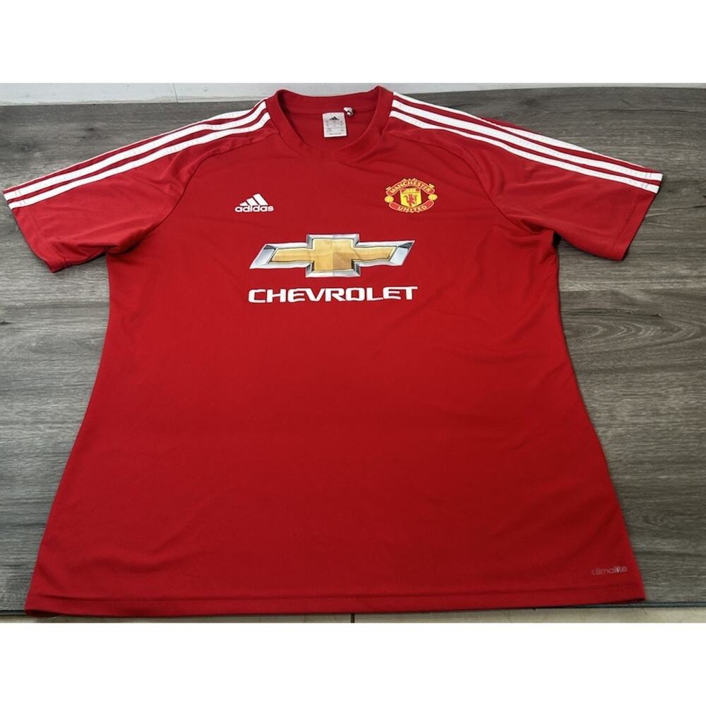 Adidas Climacool Red Chevrolet Men's Size XL Top Manchester United Shirt